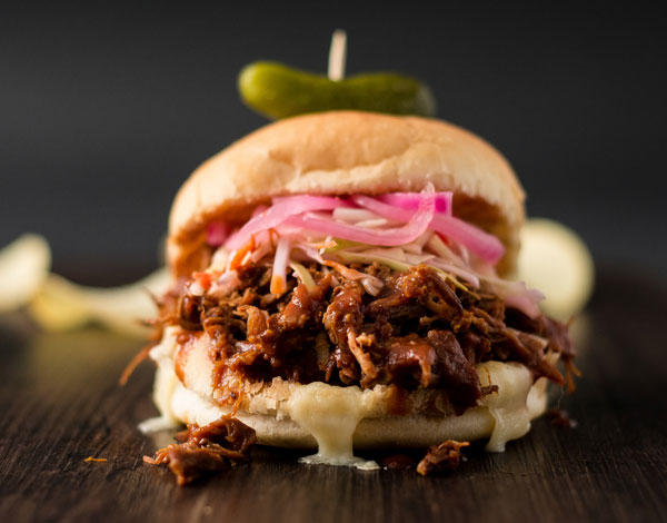 Slow Cooker Pulled Pork Sandwiches with Pickled Red Onions
