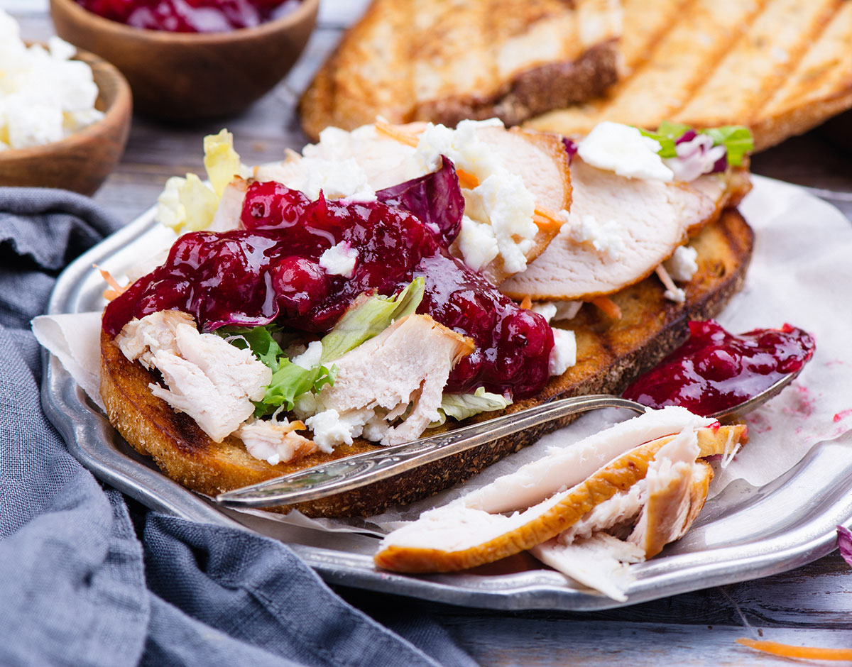 Open-faced Leftover Turkey Sandwich