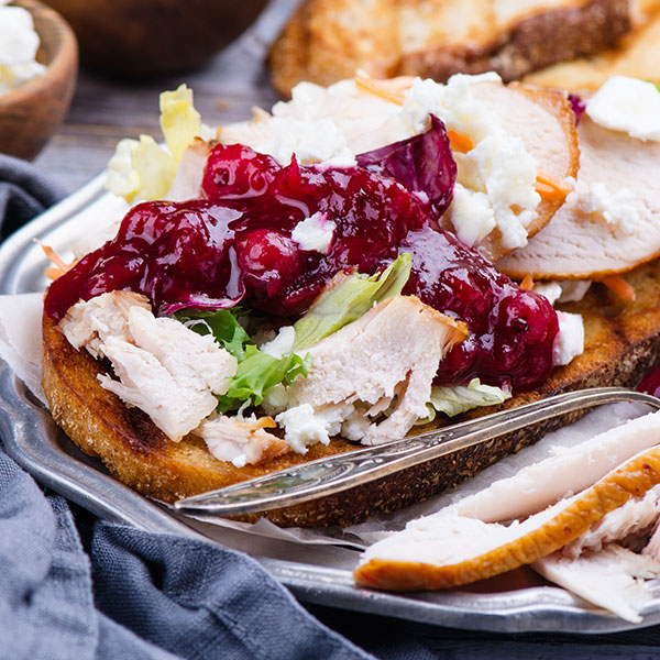 Open-faced Leftover Turkey Sandwich