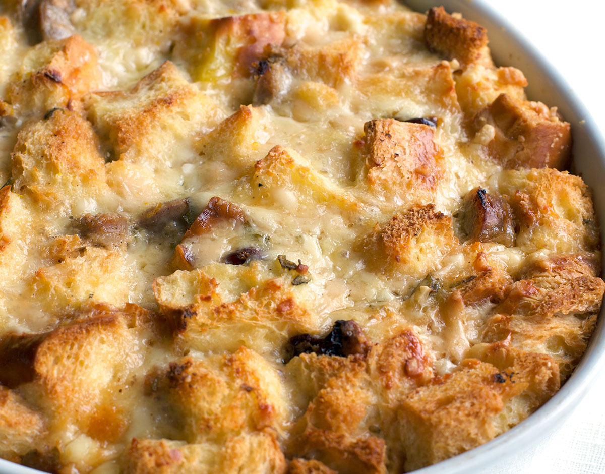 Sausage and Caramelized Onion Bread Pudding