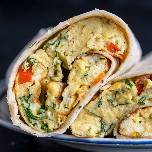 Veggie and Egg Breakfast Burritos