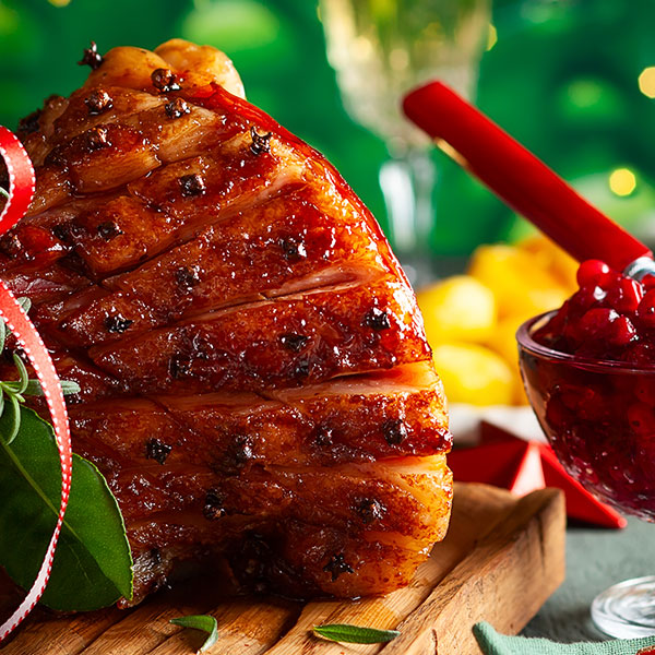 Glazed Country Ham with Cranberry Chutney