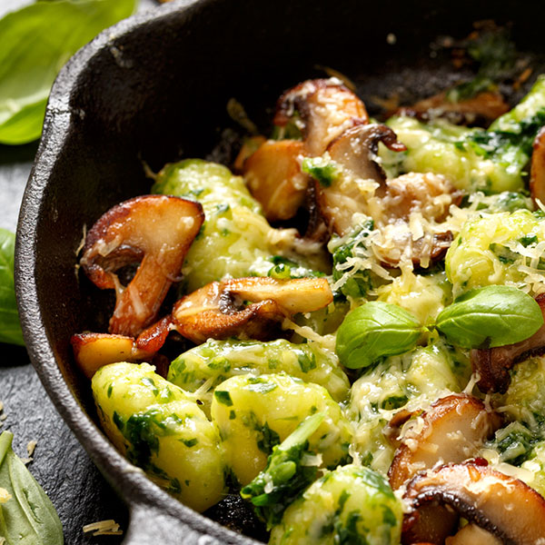 Gnocchi with Spinach and Mushrooms