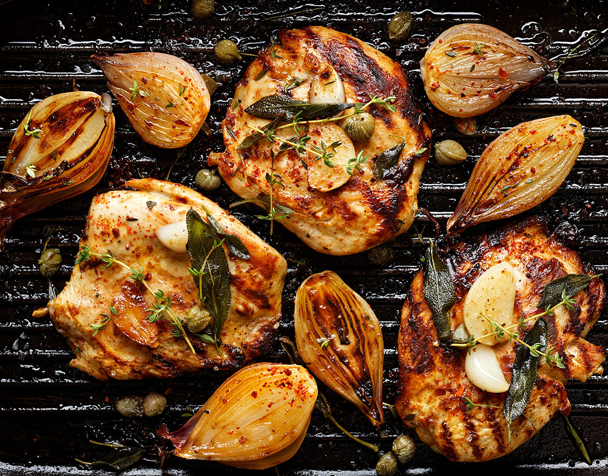 Tangy Grilled Chicken and Shallots