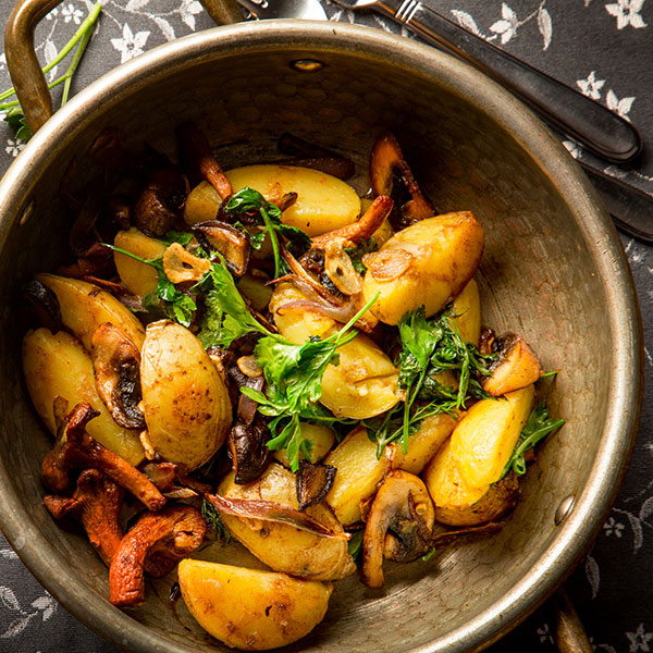 Potato, Mushroom and Onion Skillet