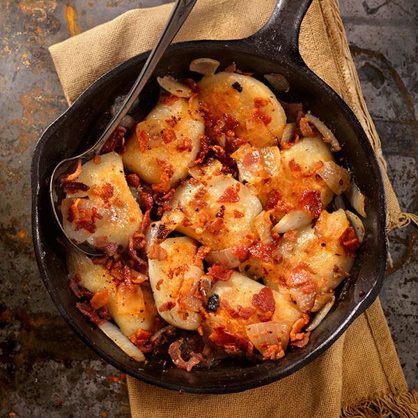Pierogies with Bacon and Onion