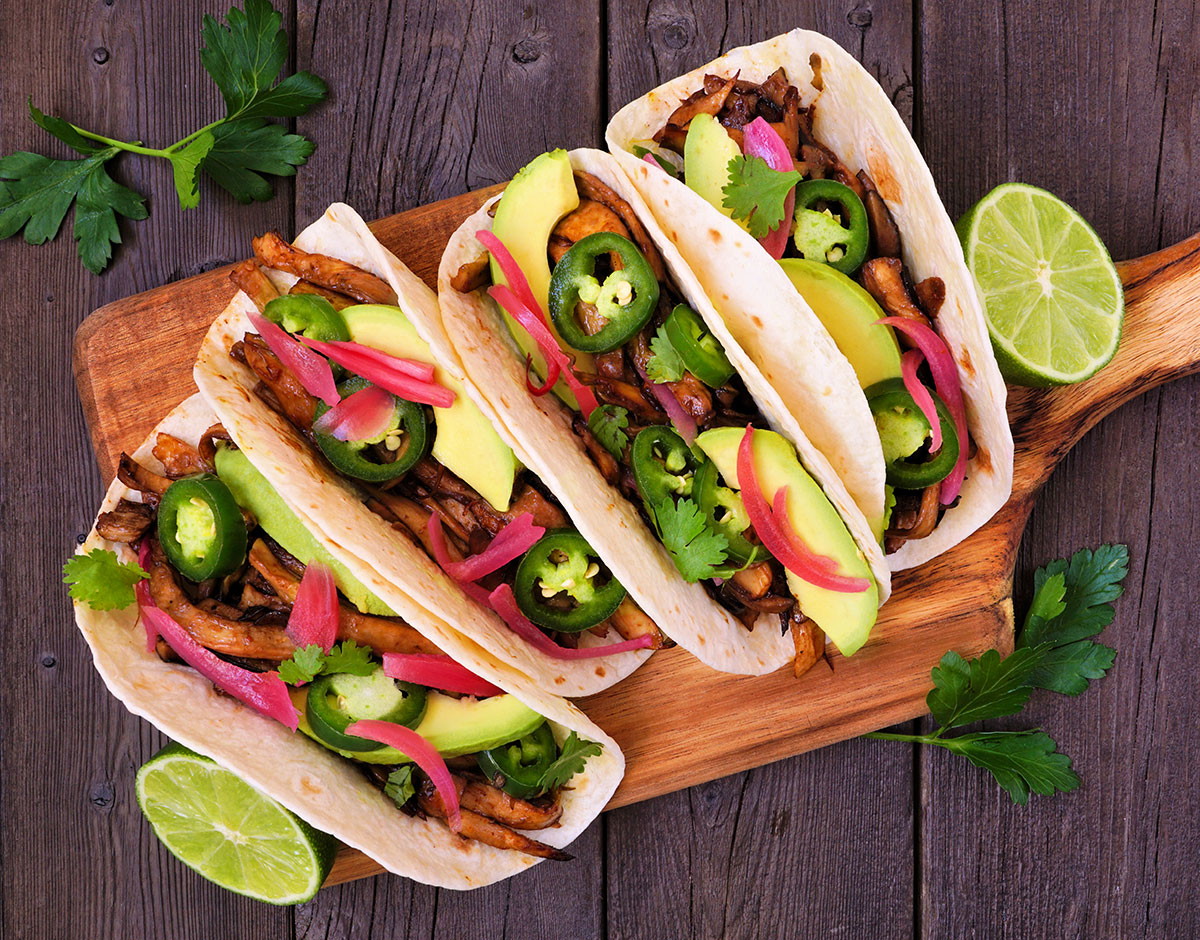 Grilled Mushroom Tacos with Quick Pickled Onions