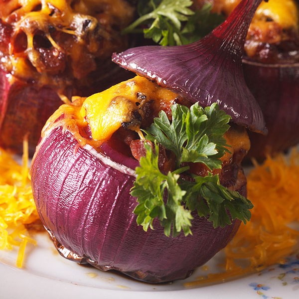 Baked Onions with Sausage and Cheese