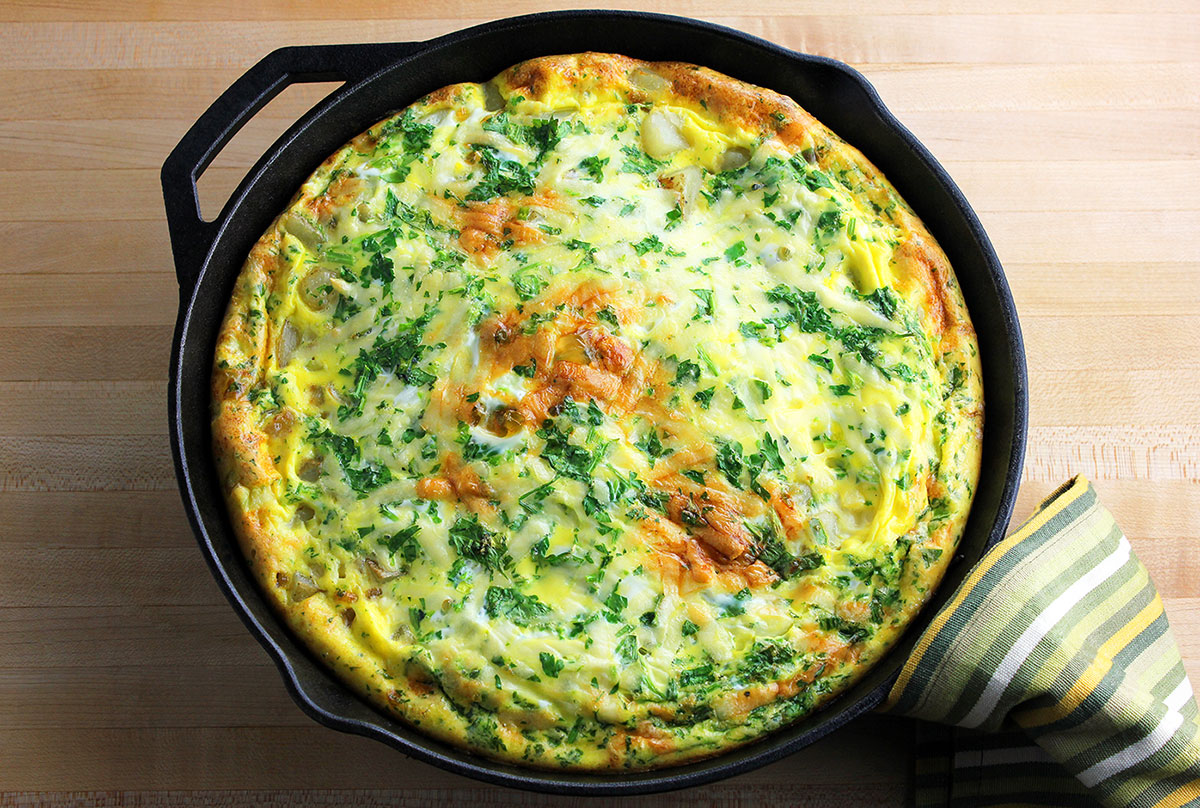 Frittata with Caramelized Onions and Herbs