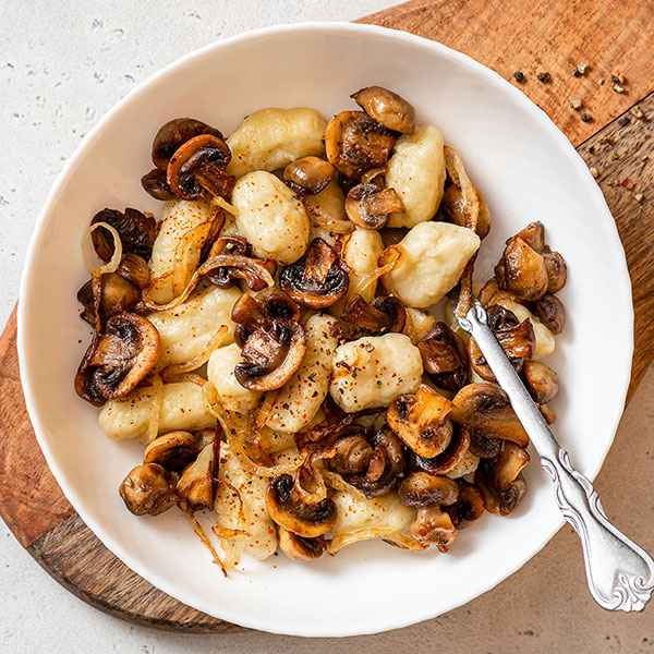 Gnocchi with Mushrooms and Caramelized Onions