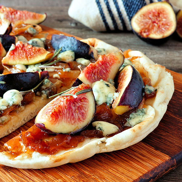 Fig, Caramelized Onion and Blue Cheese Flatbreads