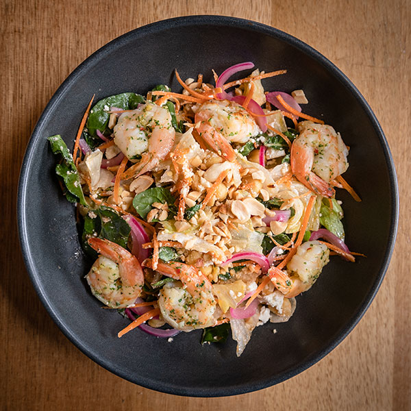 Asian Shrimp Salad with Peanut Dressing