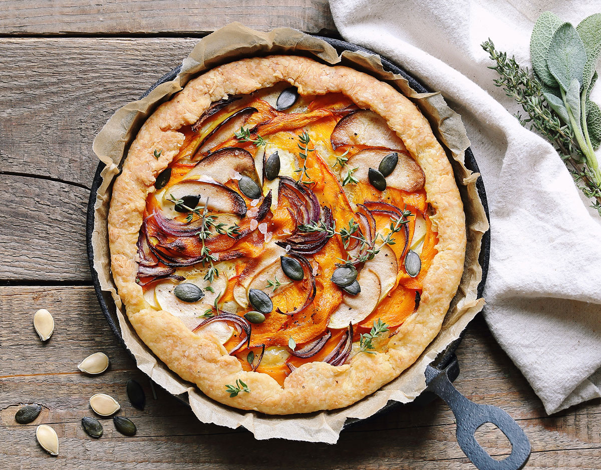 Pumpkin, Red Onion and Apple Galette