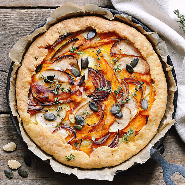 Pumpkin, Red Onion and Apple Galette