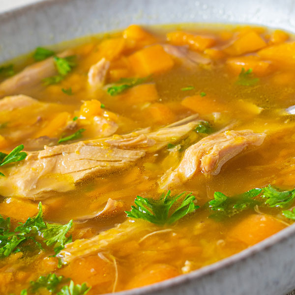 Slow Cooker Chicken, Carrot and Ginger Soup