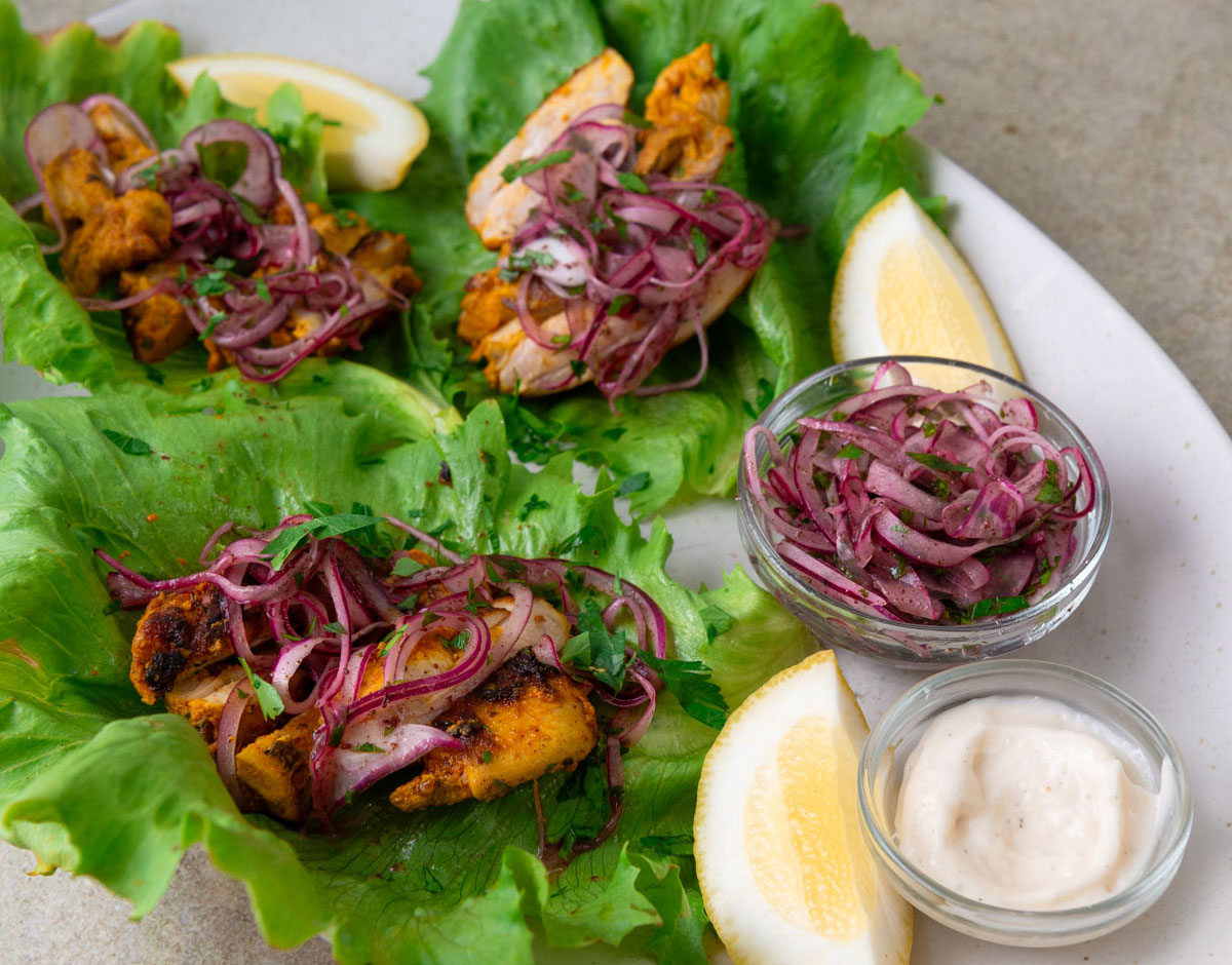 Yogurt Lemon Chicken with Sumac Onions