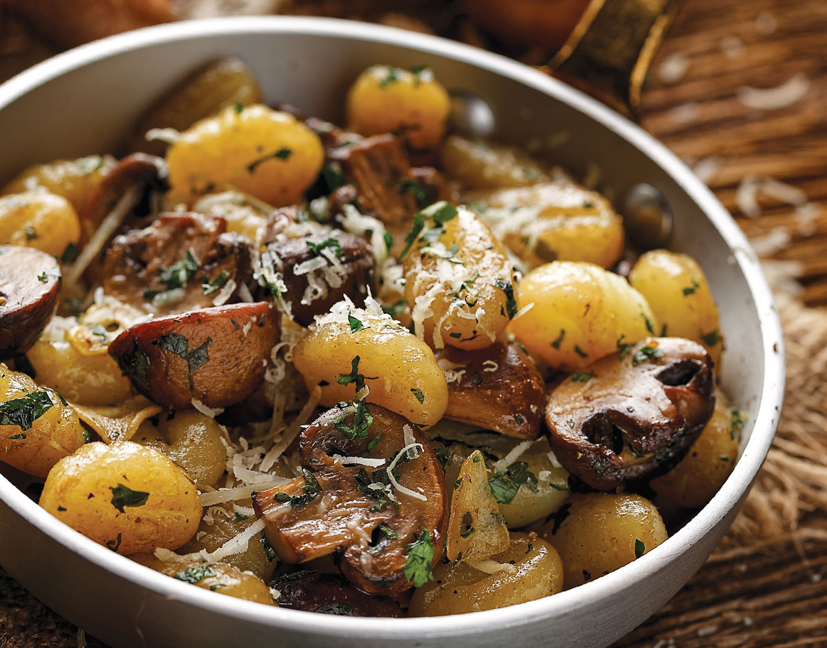 Gnocchi with Mushrooms and Cipollini Onions