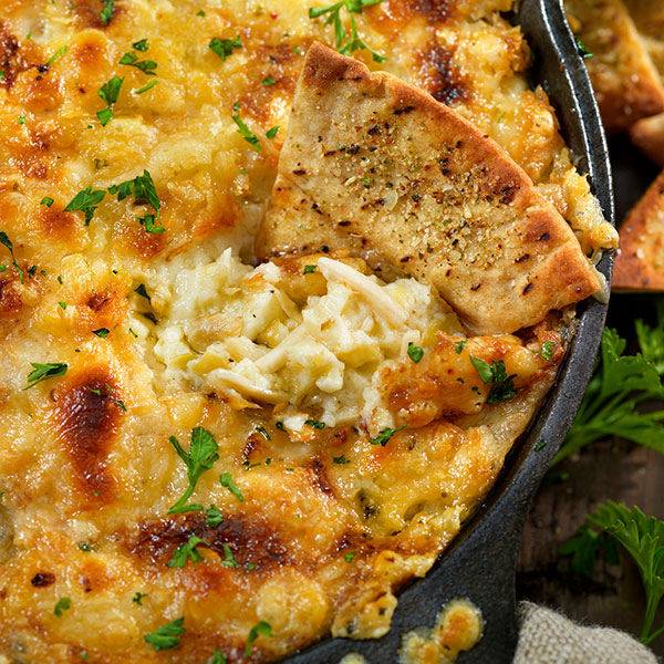 Caramelized Onion, Spinach and Artichoke Dip